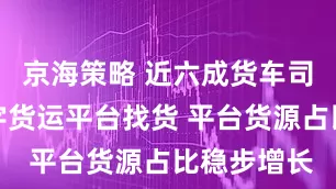 京海策略 近六成货车司机使用数字货运平台找货 平台货源占比稳步增长